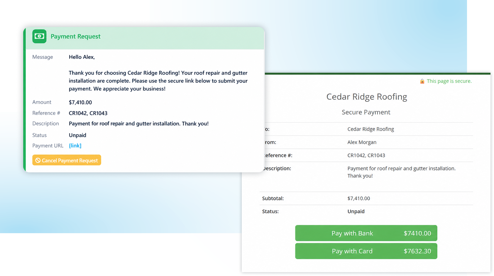 Request Payment From Any Message