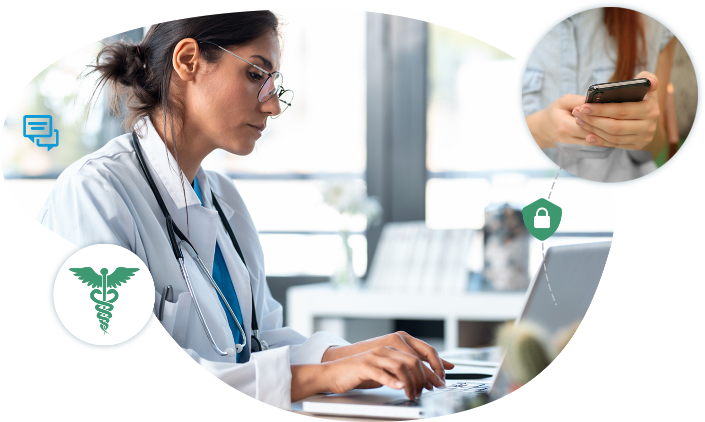 HIPAA compliant texting, Secure Chat healthcare, encrypted text messaging business, secure patient messaging, confidential client texting, Secure Chat no app