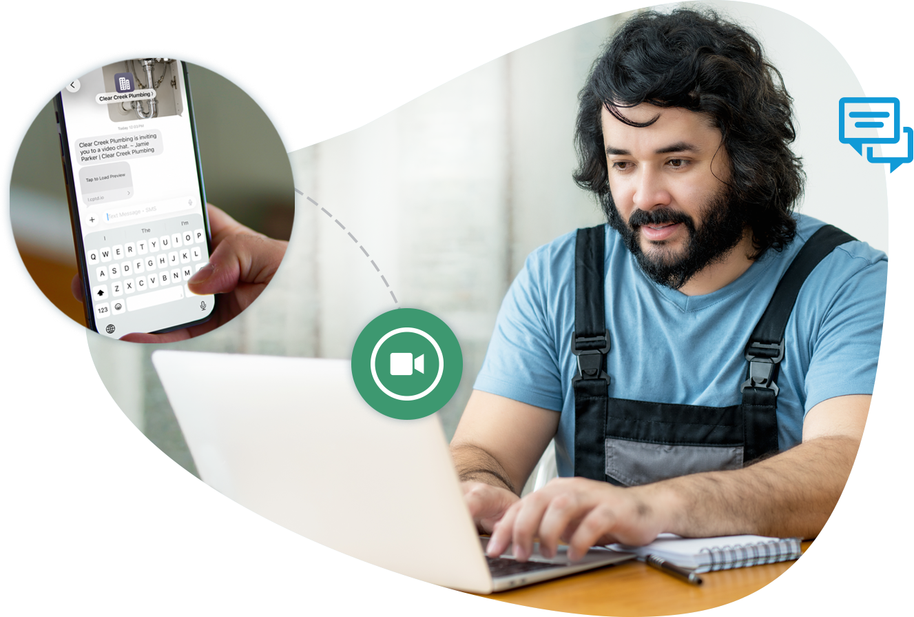 Text an invitation and be on video in seconds. No app, no meeting ID, no account — perfect for virtual consults, remote diagnostics, and inventory walkarounds.