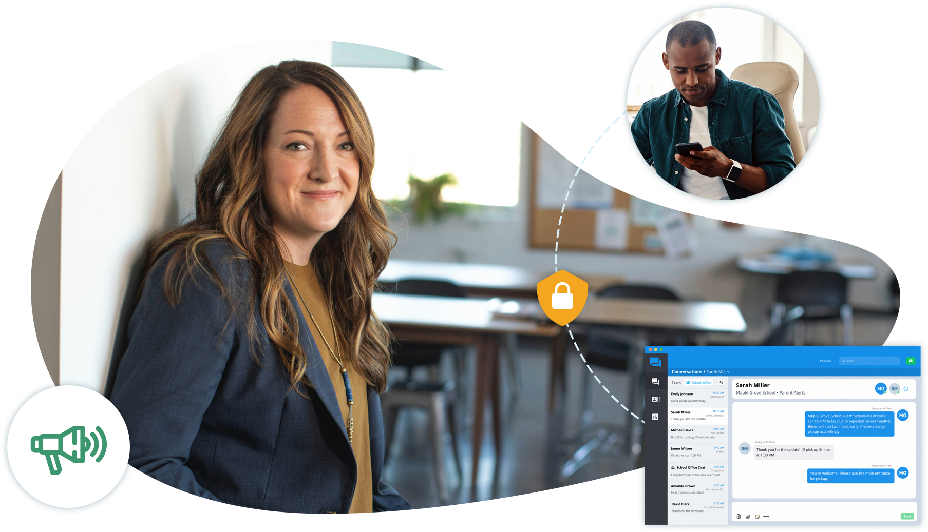 Reach every parent in seconds. Send closing alerts, collect tuition, get permission slips signed, and book conferences by text with Captivated.