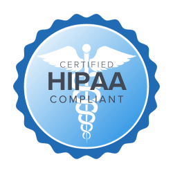 Seal of compliance for HIPAA (Health Insurance Portability and Accountability Act) privacy communication practices